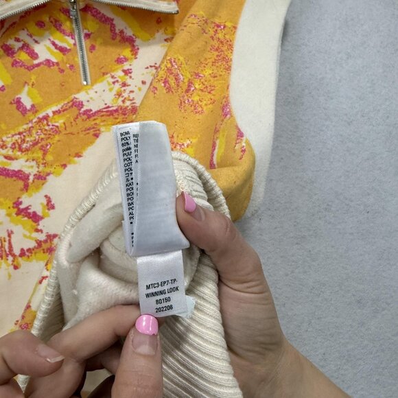 Making The Cut Sweater Vest Womens XS Yellow Pink Winning Look Quarter Zip Knit - Picture 7 of 9